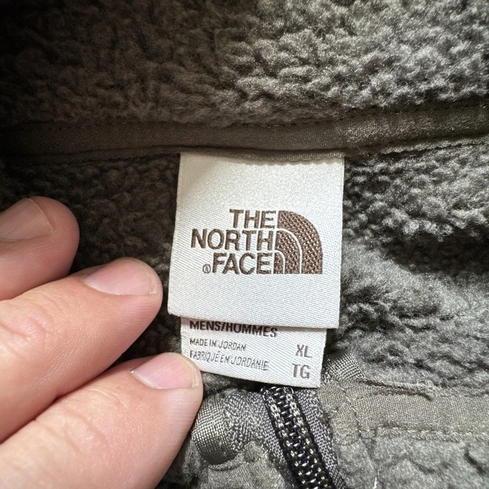 The North Face Jacket Mens XL Gray Green 1/4 Zip Fleece Pullover Gorpcore Thick